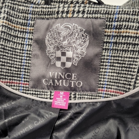 New!Vince Camuto Women's Gray Plaid Button Down Coat - Picture 5 of 11
